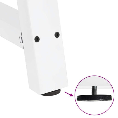 White Steel A-Shaped Dining Table Legs, 2 pcs, Adjustable 90x72-73 cm