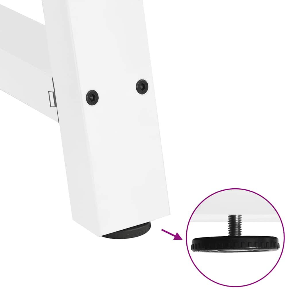 White Steel A-Shaped Dining Table Legs 2pcs, Adjustable Height