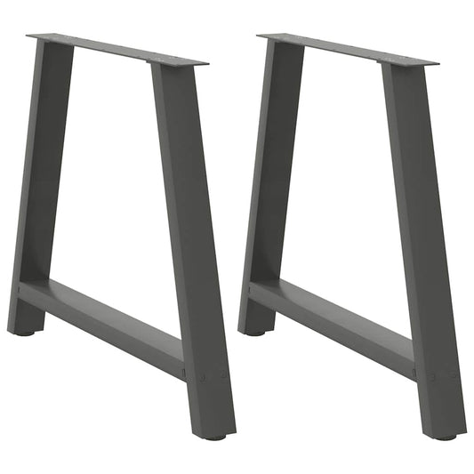 Anthracite Steel Dining Table Legs A-Shaped, 2pcs, Adjustable 100 cm