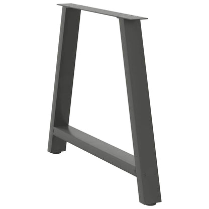 Anthracite Steel Dining Table Legs A-Shaped, 2pcs, Adjustable 100 cm