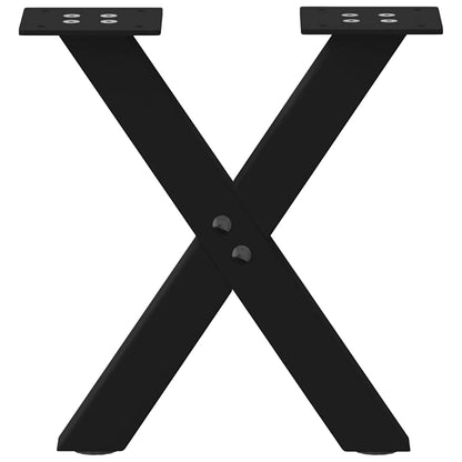Black Steel X-Shaped Coffee Table Legs, 30x(30-31) cm, 2 pcs