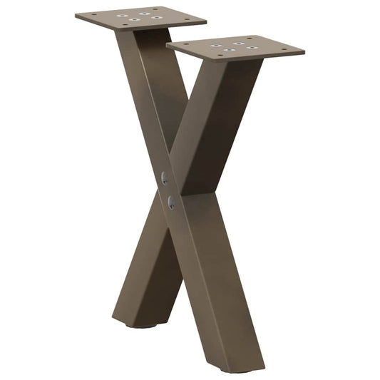 Natural Steel X-Shaped Coffee Table Legs 2pcs 30cm