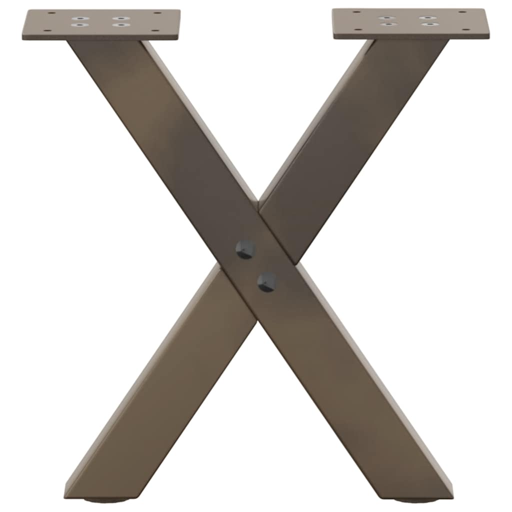 Natural Steel X-Shaped Coffee Table Legs 2pcs 30cm