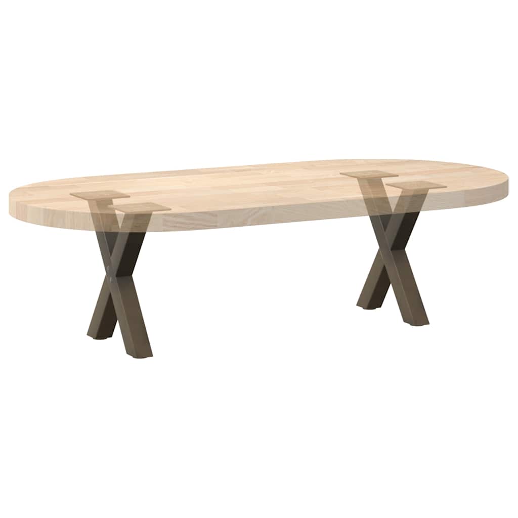 Natural Steel X-Shaped Coffee Table Legs 2pcs 30cm