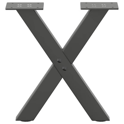 Anthracite Steel X-Shaped Coffee Table Legs Set, Adjustable 40x31cm