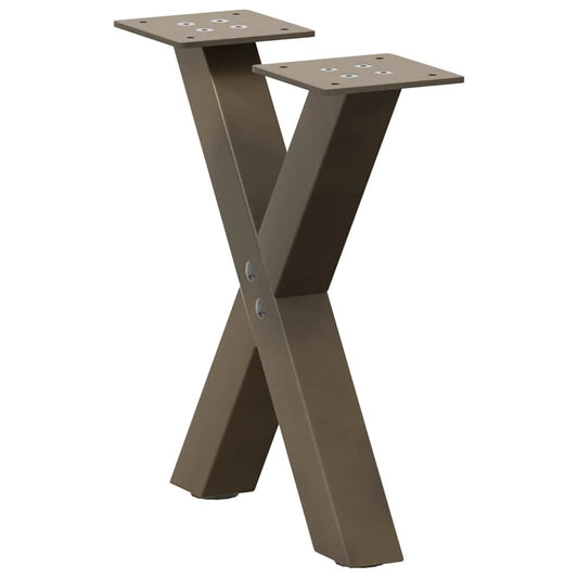 Natural Steel X-Shaped Coffee Table Legs 2pcs 40x(30-31)cm