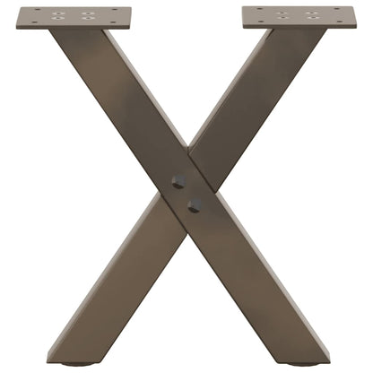 Natural Steel X-Shaped Coffee Table Legs 2pcs 40x(30-31)cm