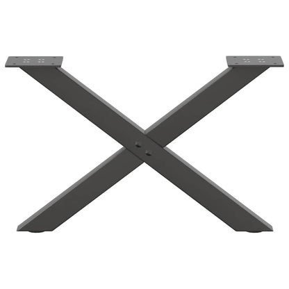 Anthracite Steel X-Shaped Coffee Table Legs, 2 pcs, Adjustable 50cm