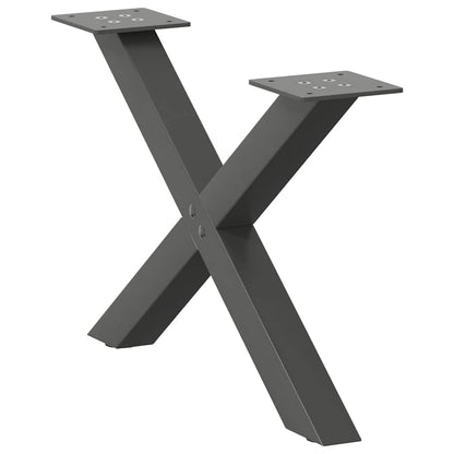 Anthracite Steel X-Shaped Coffee Table Legs, 2 pcs, Adjustable 50cm