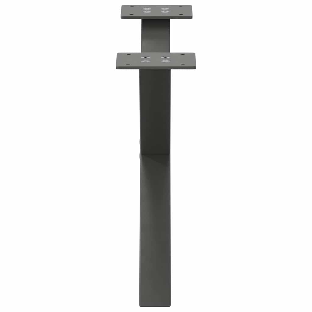 Anthracite Steel X-Shaped Coffee Table Legs, 2 pcs, Adjustable 50cm
