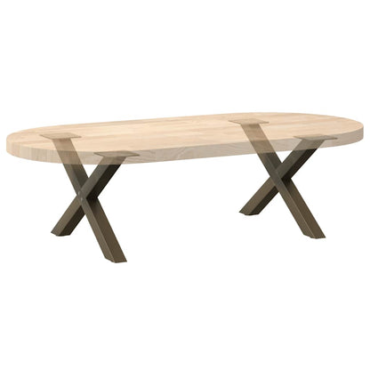 X-Shaped Steel Coffee Table Legs, Natural Finish, 2pcs - 50x30-31cm