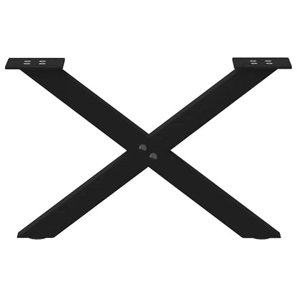 X-Shaped Steel Coffee Table Legs, Black, Set of 2, Adjustable 60cm