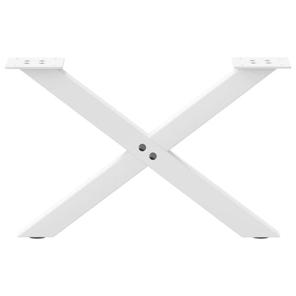 White Steel X-Shaped Coffee Table Legs, 2 pcs, 60x(30-31) cm