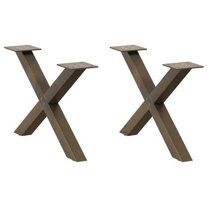 X-Shaped Natural Steel Coffee Table Legs, Set of 2, Adjustable 60cm