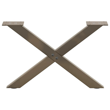 X-Shaped Natural Steel Coffee Table Legs, Set of 2, Adjustable 60cm