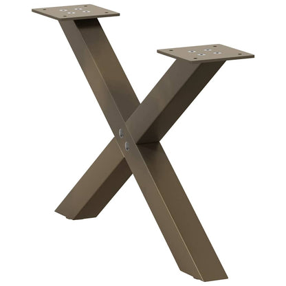 X-Shaped Natural Steel Coffee Table Legs, Set of 2, Adjustable 60cm