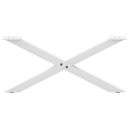 White X-Shaped Steel Coffee Table Legs - Set of 2, 70x30-31 cm