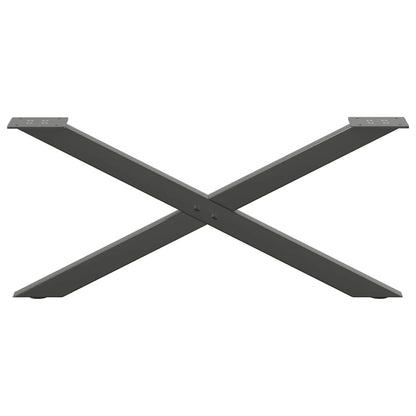 Anthracite Steel X-Shaped Coffee Table Legs Set of 2, Adjustable 70cm