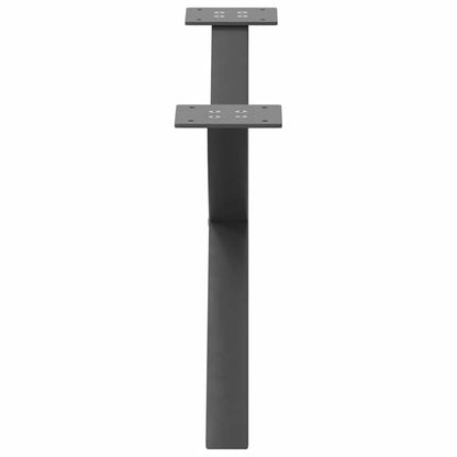 Anthracite Steel X-Shaped Coffee Table Legs Set of 2, Adjustable 70cm