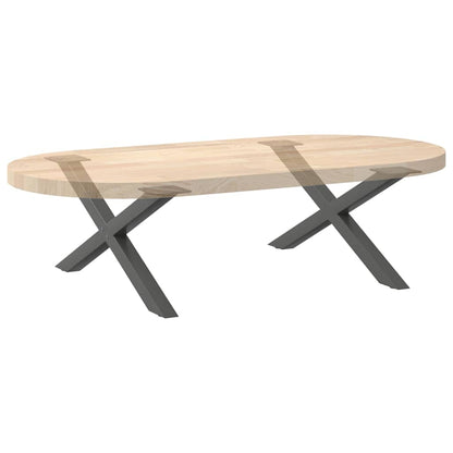 Anthracite Steel X-Shaped Coffee Table Legs Set of 2, Adjustable 70cm