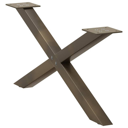 X-Shaped Natural Steel Coffee Table Legs, 2 pcs, 70x30-31 cm