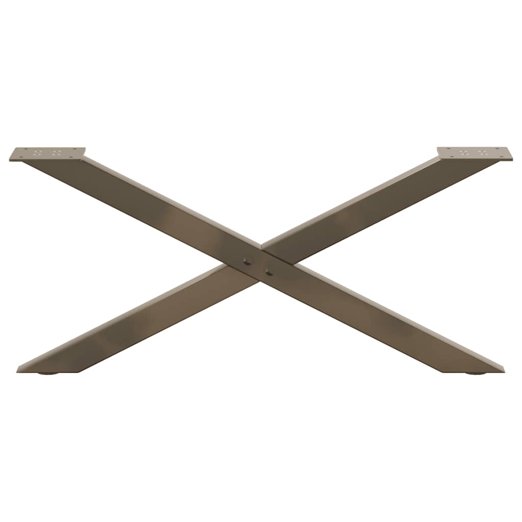 X-Shaped Natural Steel Coffee Table Legs, 2 pcs, 70x30-31 cm