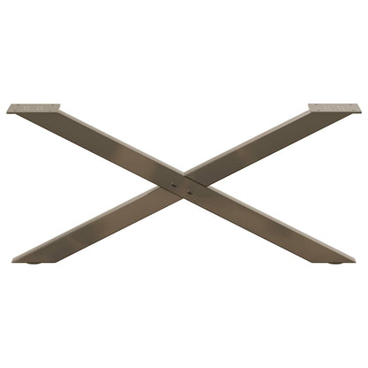 X-Shaped Natural Steel Coffee Table Legs, 2 pcs, 70x30-31 cm