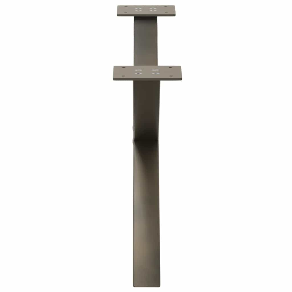 X-Shaped Natural Steel Coffee Table Legs, 2 pcs, 70x30-31 cm