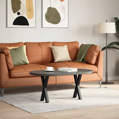 Black Steel X-Shaped Coffee Table Legs, 2 Pcs, Adjustable Height 38cm