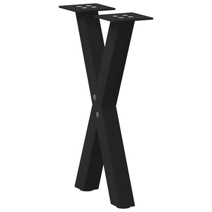 Black Steel X-Shaped Coffee Table Legs, 2 Pcs, Adjustable Height 38cm