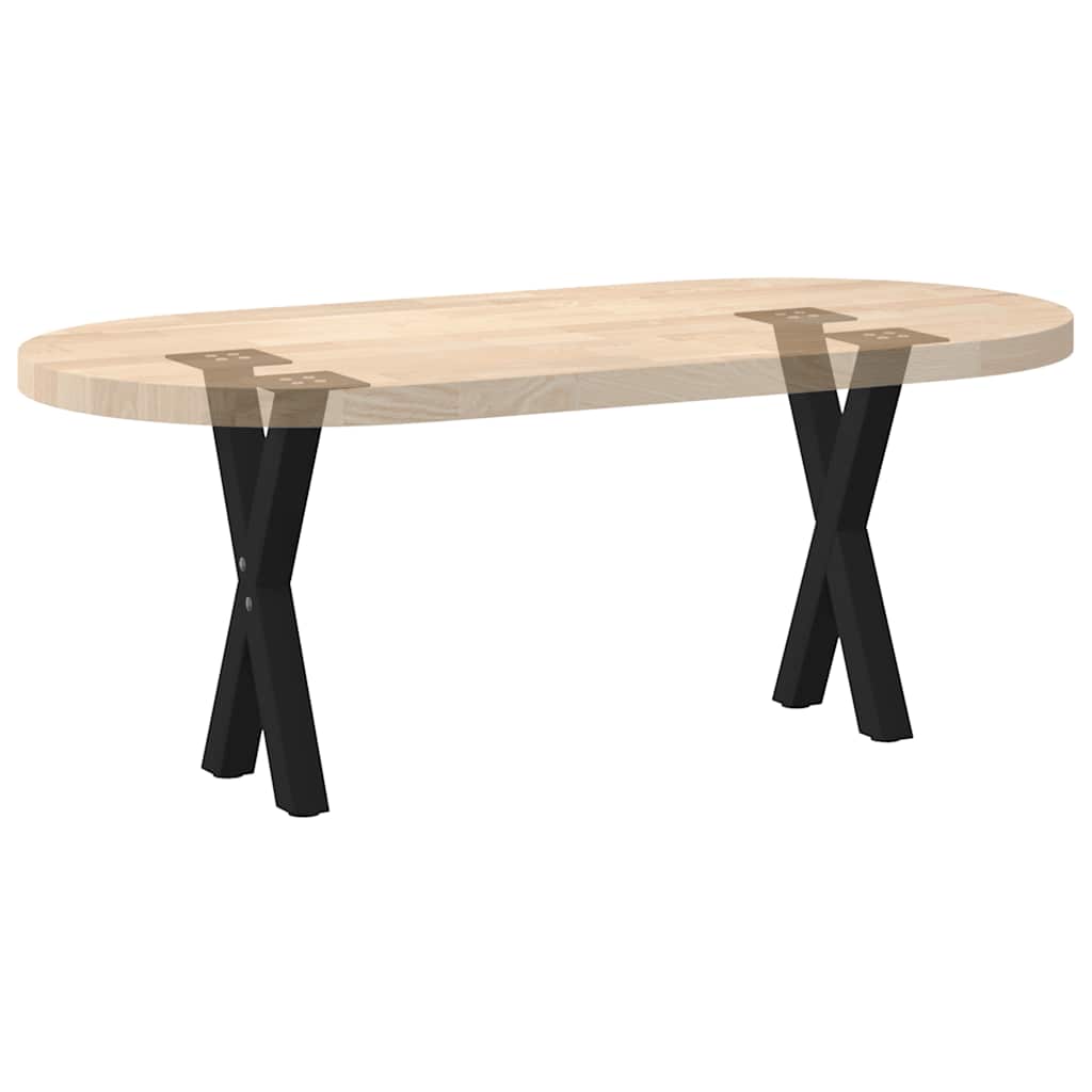 Black Steel X-Shaped Coffee Table Legs, 2 Pcs, Adjustable Height 38cm