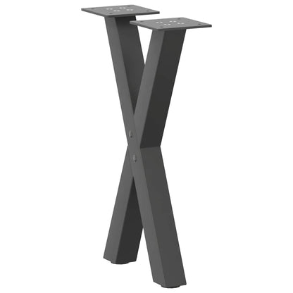 Anthracite Steel X-Shaped Coffee Table Legs 2 pcs, Adjustable 38x(42-43) cm