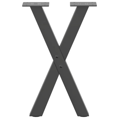 Anthracite Steel X-Shaped Coffee Table Legs 2 pcs, Adjustable 38x(42-43) cm
