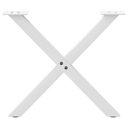 X-Shaped White Steel Coffee Table Legs, 2 pcs, 60x(42-43) cm