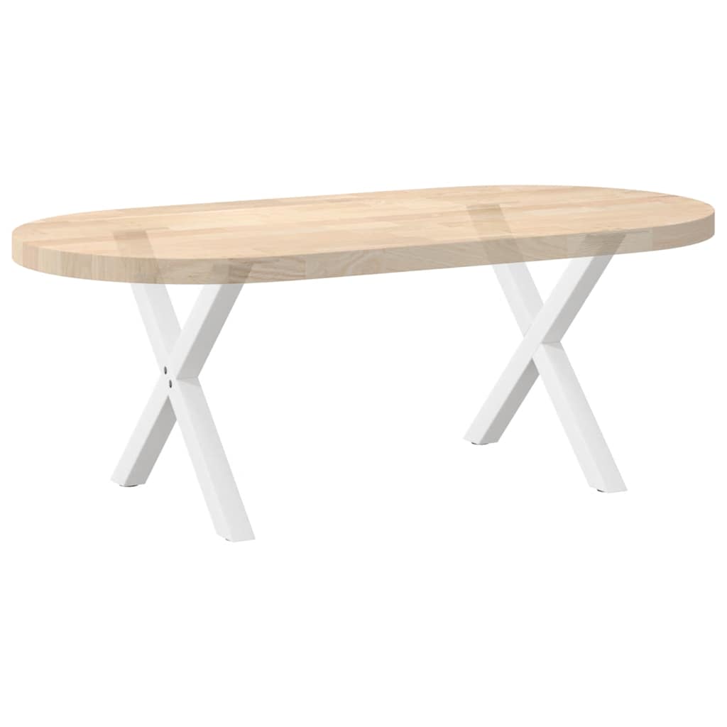 X-Shaped White Steel Coffee Table Legs, 2 pcs, 60x(42-43) cm