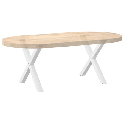 X-Shaped White Steel Coffee Table Legs, 2 pcs, 60x(42-43) cm