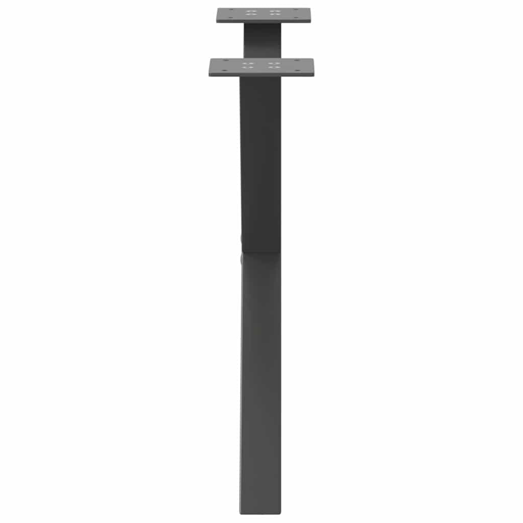 Anthracite X-Shaped Steel Coffee Table Legs, 2pcs, Adjustable 60cm