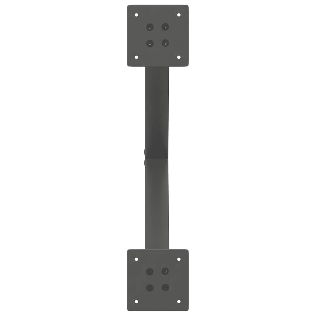 Anthracite X-Shaped Steel Coffee Table Legs, 2pcs, Adjustable 60cm