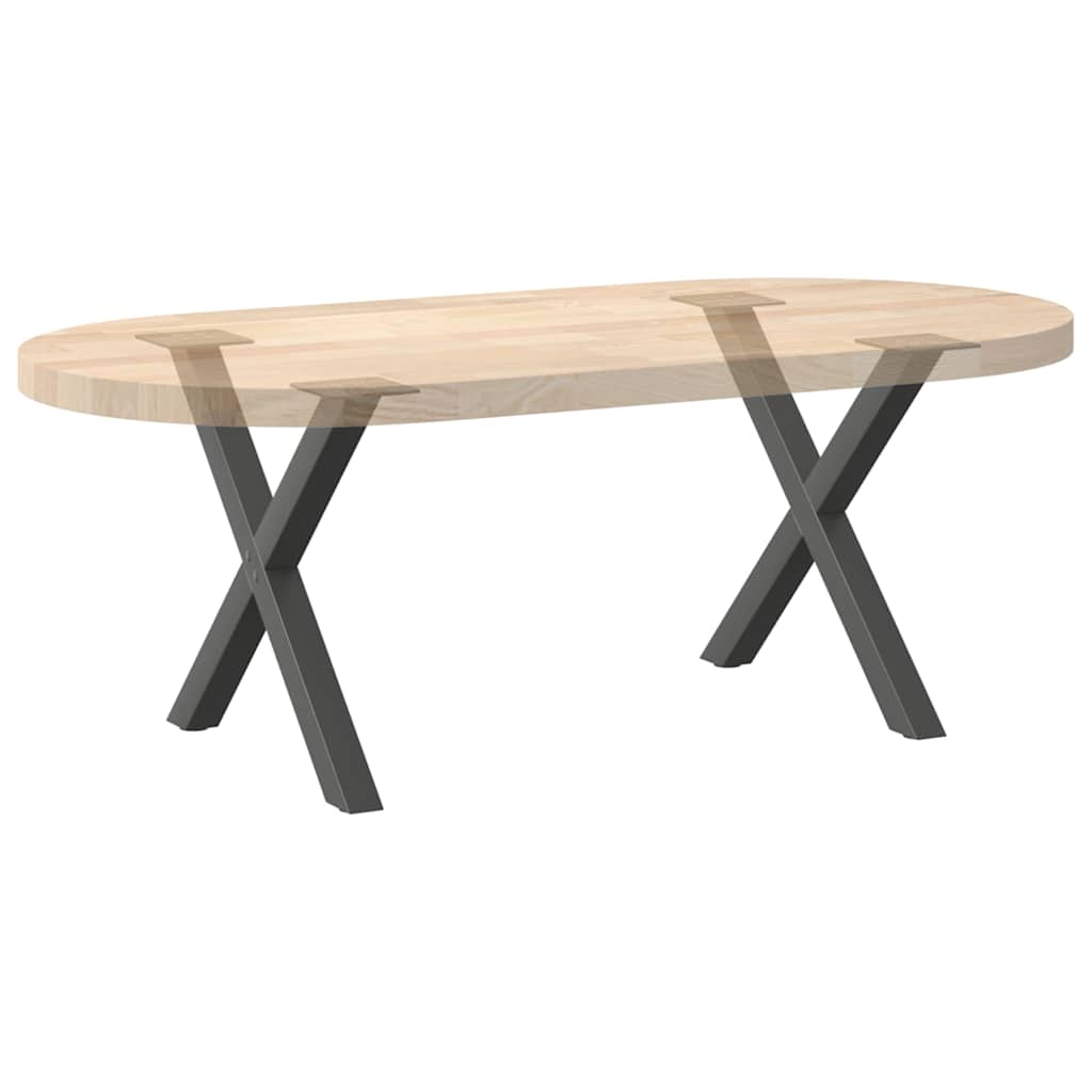 Anthracite X-Shaped Steel Coffee Table Legs, 2pcs, Adjustable 60cm