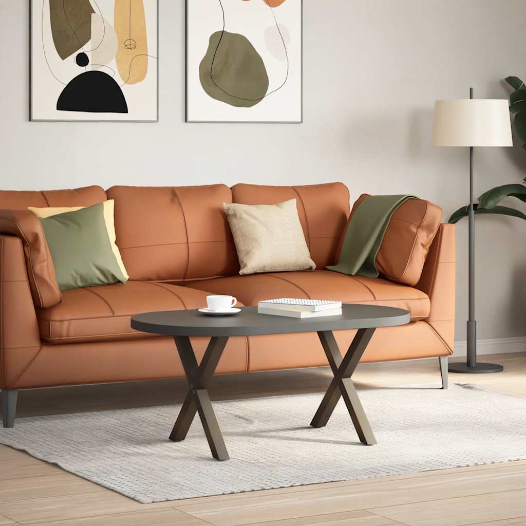 Natural Steel X-Shaped Coffee Table Legs, Set of 2, Adjustable 60 cm