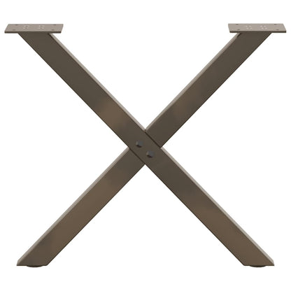 Natural Steel X-Shaped Coffee Table Legs, Set of 2, Adjustable 60 cm