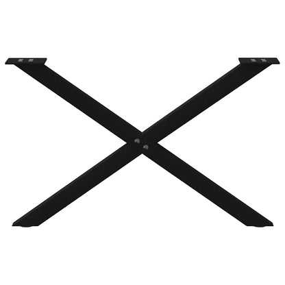 Black Steel X-Shaped Coffee Table Legs, 2 pcs, Adjustable 70 cm