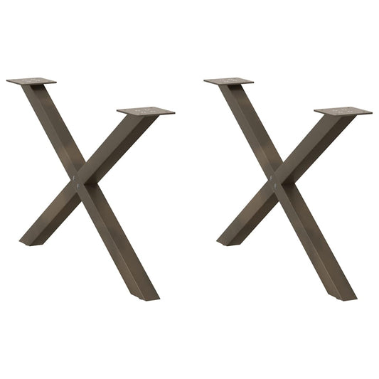 Natural Steel X-Shaped Coffee Table Legs, Adjustable, 2 pcs (70x42-43 cm)