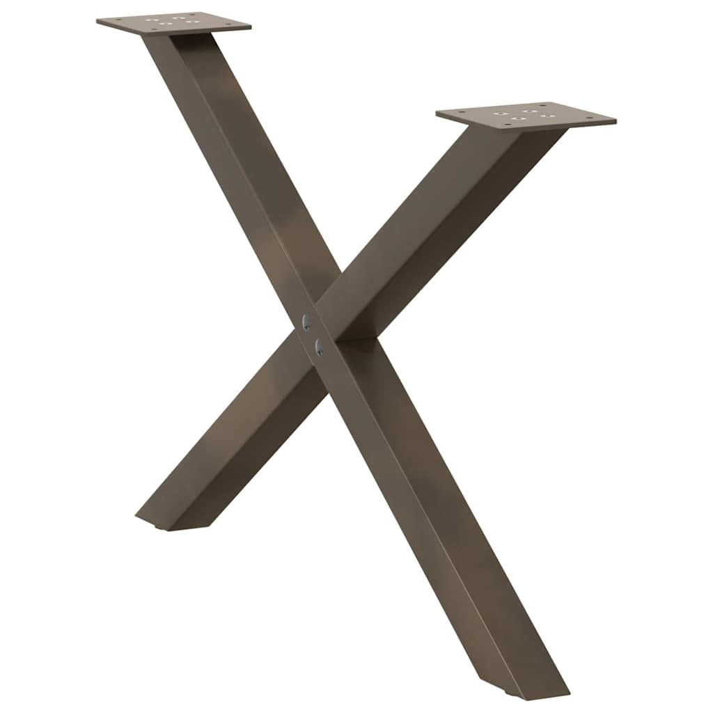 Natural Steel X-Shaped Coffee Table Legs, Adjustable, 2 pcs (70x42-43 cm)
