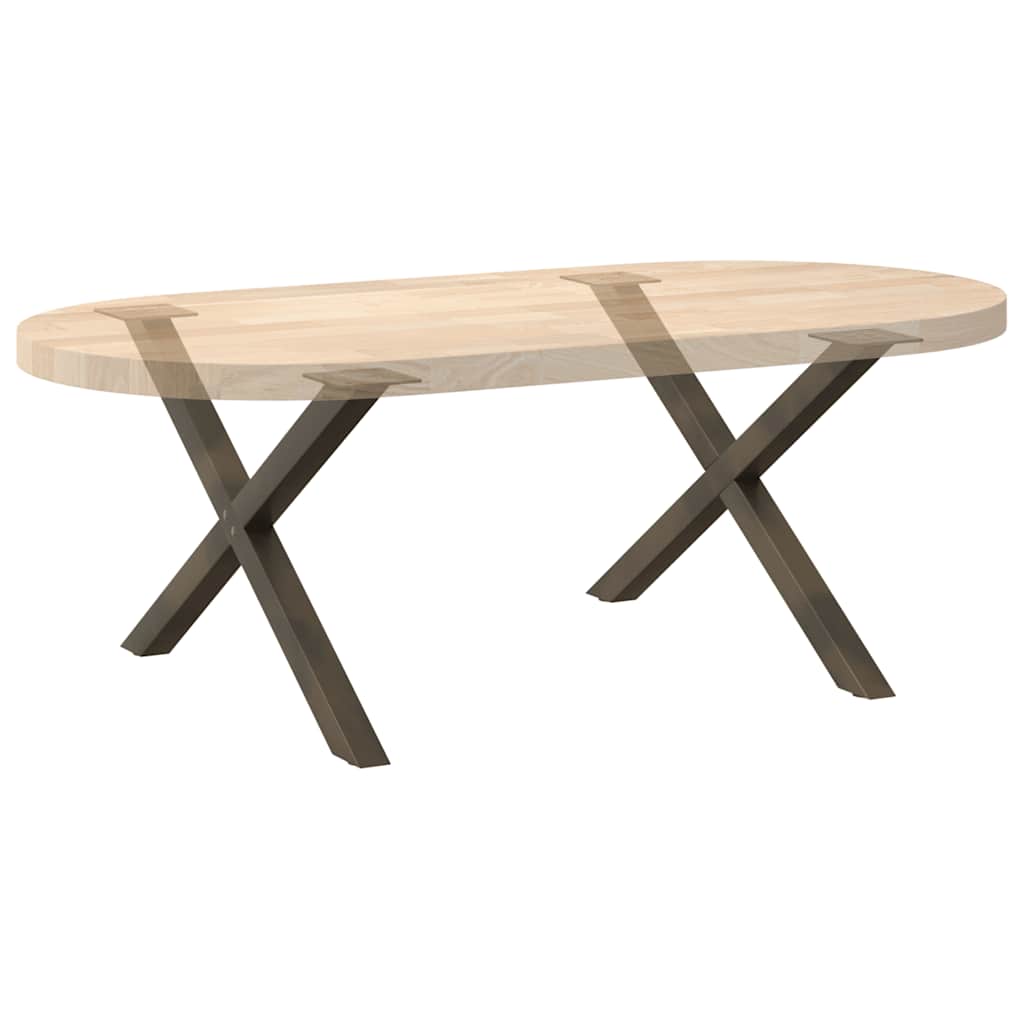 Natural Steel X-Shaped Coffee Table Legs, Adjustable, 2 pcs (70x42-43 cm)
