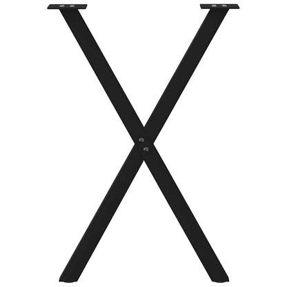 X-Shaped Steel Dining Table Legs, Black, Adjustable Height, 2 pcs