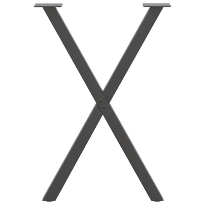 X-Shaped Anthracite Steel Dining Table Legs 2pcs, Adjustable Height