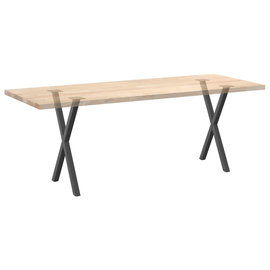 X-Shaped Anthracite Steel Dining Table Legs 2pcs, Adjustable Height