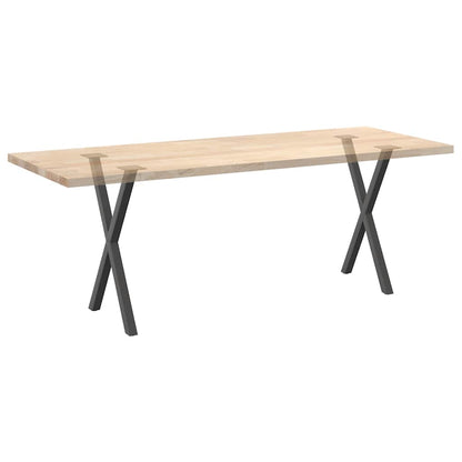 X-Shaped Anthracite Steel Dining Table Legs 2pcs, Adjustable Height