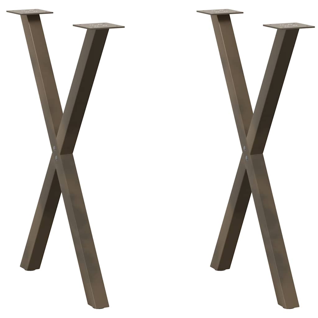 X-Shaped Natural Steel Dining Table Legs 2 pcs, Adjustable 60 cm